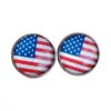 Wholesale American Flag Stud Earrings Featuring Glass Material In Simple Style