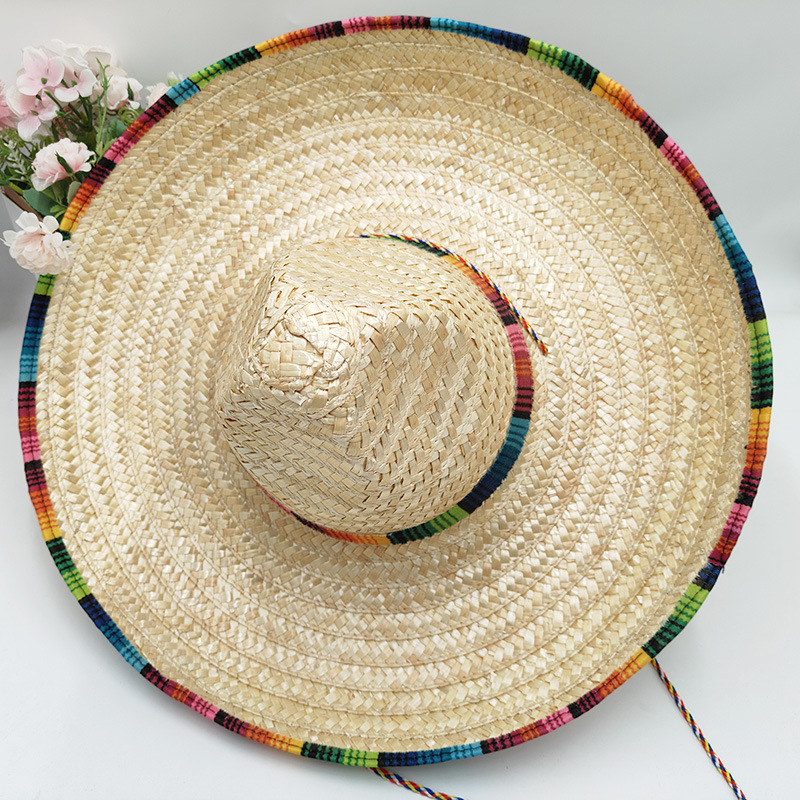 Wholesale cross-border Amazon Mexico woven straw hat outdoor sunscreen straw hat dance photo props