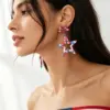 Wholesale Bohemian Asymmetrical Geometric Earrings For Women In Golden Plated Acetic Acid Sheets