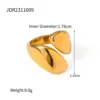 oly-5e92f636dba42170aeaaac1986a39fc9 Wholesale PVD Coated Real Gold Plated Asymmetrical 304 Stainless Steel Simple Style Commute Waterproof Non Tarnish Rings