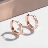 Wholesale Three-dimensional Geometric Hoop Earrings For Women In Copper With KC Golden Plated UV Plating And Zircon Inlay