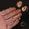 Wholesale Ear Cartilage Rings & Studs Novelty Geometric Copper Zircon