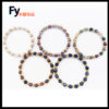 Wholesale Cross border 6mm stainless steel beaded bracelet glass stone round bead bracelet diy elastic rope bracelet stretch hand