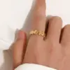 Wholesale Stainless Steel Open Ring Irregular Design Elegant Sexy Style For Women Couples Adults Universal Season Fashion Jewelry