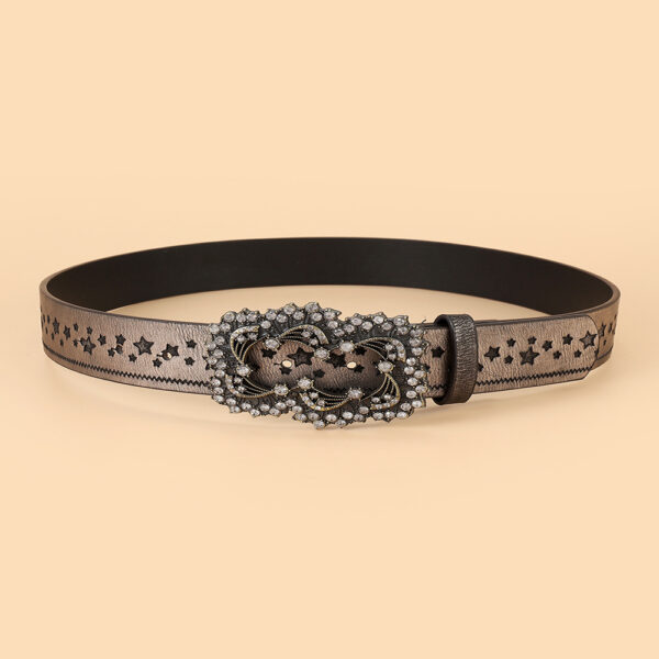 oly-5eccd9d1105923cc79f749d62e2d7c43 Wholesale Belt female factory direct supply electric retro rhinestone five-pointed star embossed carving personality fashion National style belt