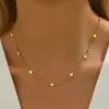 Wholesale Vacuum Electroplating (In Furnace) Plated 18K Real Gold Minimalist Star Shape Sticker Choker 304 Stainless Steel Stereoscopic Geometric Elegant O Chain Necklace for Women - Nihaojewelry