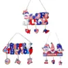 Wholesale 4th Of July Independence Day Wooden Pendant Decoration American National Day Scene Festive Atmosphere Decoration Wooden Sign Pendant