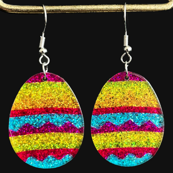 oly-5eedc9a8a629dce6e1e10561c1912a32 Wholesale Easter Jewelry Rabbit Colorful Shiny Acrylic Girls Earrings Shiny Oily Rainbow Earrings