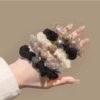 Wholesale leopard hair rope hair ring hisense rhinestone large intestine ring light luxury hair rope hair band women’s hair accessories