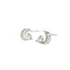 oly-5eee12768b21eb4e73af54d182ca46fd Wholesale S925 Sterling Silver Inlaid Moon Silver Ear Stud Women's Light Luxury High-end Sense Earrings Small Elegant Fashion Niche Earrings