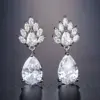 Wholesale RAKOL New Copper Inlaid AAA Grade Waterdrop Zircon Earrings Women Elegant Bride Wedding Dress Accessory Luxury Style