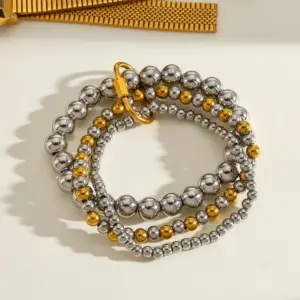 Oval Gold Buckle - 2 Steel 1 / Gold