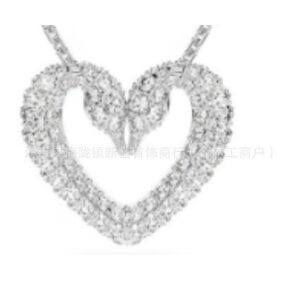 Platinum love swan necklace