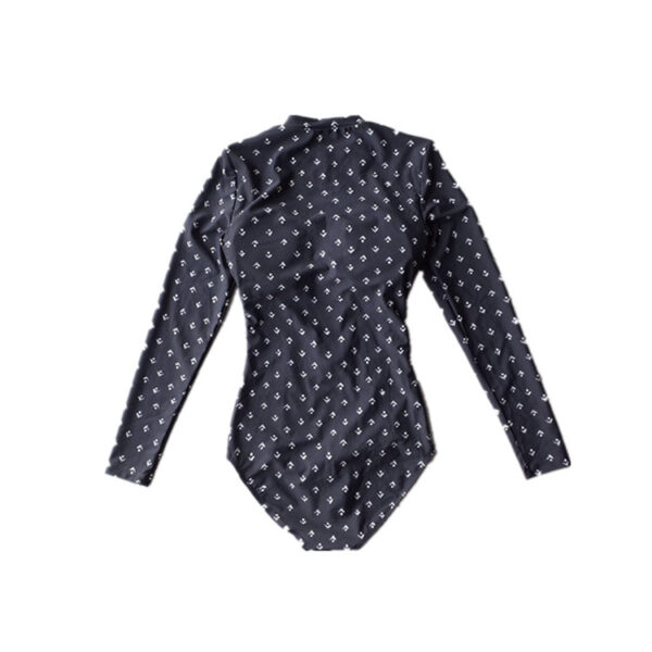 Wholesale South Korea Sexy Slim-Fit Belly-Covering Slimming Sunscreen Dot Long-Sleeve Zipper One-piece Professional Women’s Swimwear