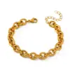 oly-5f3c284672a164def94da10a358c254e Wholesale Luxurious Fashion 18K Gold Plated Stainless Steel Knotted Geometric Chain Bracelet Casual Elegant Women's Style Classic Design
