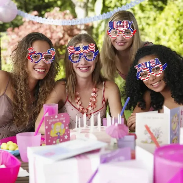 Wholesale Independence Day Decorative Paper Glasses American National Day Holiday Photography Props Party Celebration Accessories