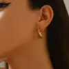 Wholesale Geometric Minimalist Stainless Steel Hollow Out Irregular Earrings Fashionable Casual Classic Style For Women Four Seasons Wear