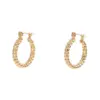 Wholesale Fashionable Retro Geometric Rock Micro-Set 18K Gold Earrings Women's Hoop Earrings Elegant Fashion Jewelry Ear Cuffs