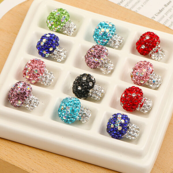 oly-5f6aadd12eea5278fe21a340d772a4aa Wholesale Soft Pottery Heavy Industry Diamond Small Mushroom Beaded Diy Bracelet Mobile Phone Chain Keychain Necklace Pendant Beaded Pen Accessories