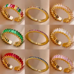 Wholesale Jewelry IG Style Elegant Geometric Copper Open Rings