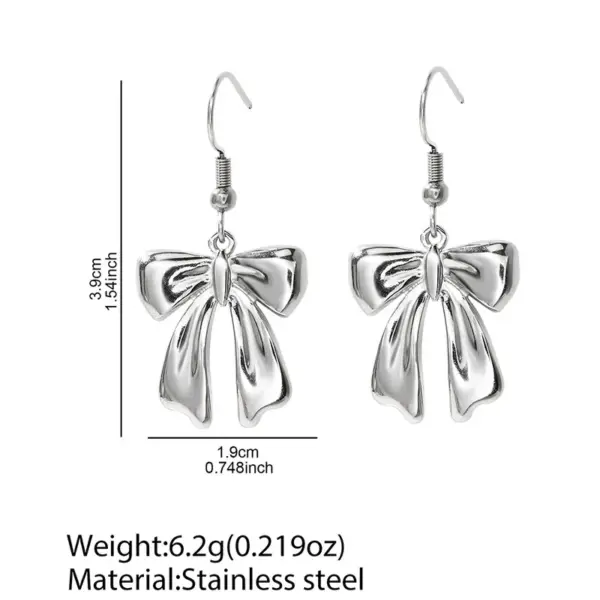 Wholesale Gold Gold-Plated Bowknot Women's Earrings 1 Pair French Art Fashion Accessories Suitable For Women Suitable For Holiday Banquets