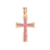 Wholesale Women’s Waterproof Non Tarnish Copper Cross Necklace With KC Golden Plated Electroplated Finish And Zircon Inlay