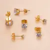 Wholesale 1 Piece Ear Cartilage Rings & Studs Simple Style Classic Style Geometric Round 316L Stainless Steel Waterproof Non Tarnish Surgical Steel Zircon