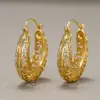Wholesale Three-dimensional Geometric Earrings For Women In Copper With KC Golden Water Plating And 0.03µm Thickness