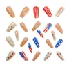 Wholesale Nail Stickers Medium Length European Style Square Star Stripes Independence Day Nail Art Plastic Roman British Retro