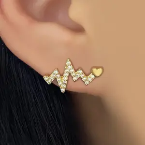 Wholesale 1 Pair Romantic Sweet Streetwear Geometric Inlay Copper Zircon 18K Gold Plated K Gold Plated Silver Plated Copper Earrings