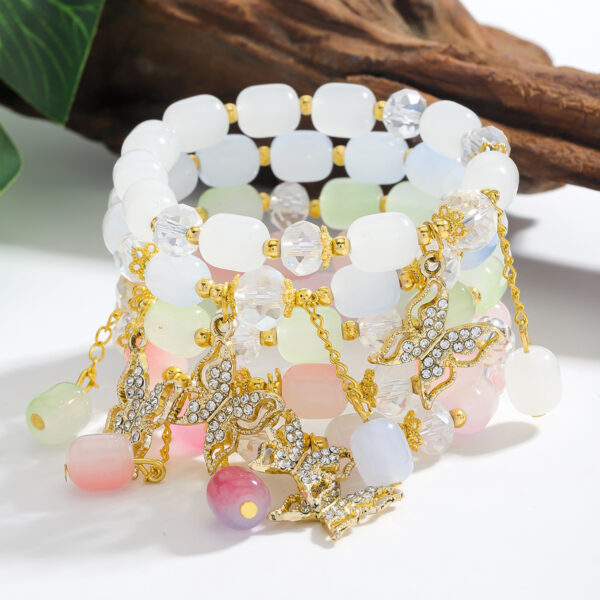 oly-5fae615bcfe0ed6382d1ffd2e113ab3c Wholesale Butterfly Bracelet Crystal Youth All-match Elegant Holiday Style Butterfly Bracelet Rainbow Jewelry