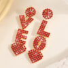 Wholesale  States decorative personality flash diamond love earrings versatile fashion design sense earrings earrings Valentine's Day jewelry