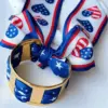 Wholesale American Flag Bangle For Women In 304 Stainless Steel With Electroplated 18K Real Gold Plated Finish, Perfect For Independence Day