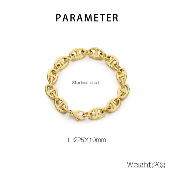 Wholesale Ion Plating (IP) 18K Gold Plated Geometric 304 Stainless Steel Simple Style Commute Waterproof Non Tarnish 304 Stainless Steel Bracelets