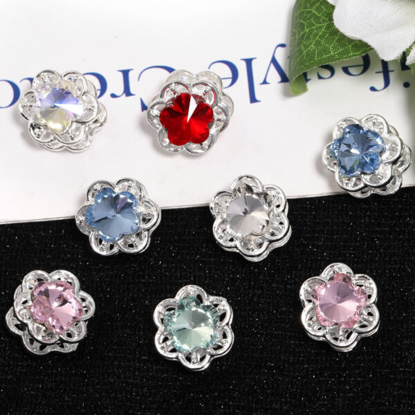 oly-5fbd4b973e9ed9dc043a1cc780c7b847 Wholesale Heavy industry rhinestone five-petal flower diy beads double-sided hollow flower alloy beaded mobile phone chain necklace accessories