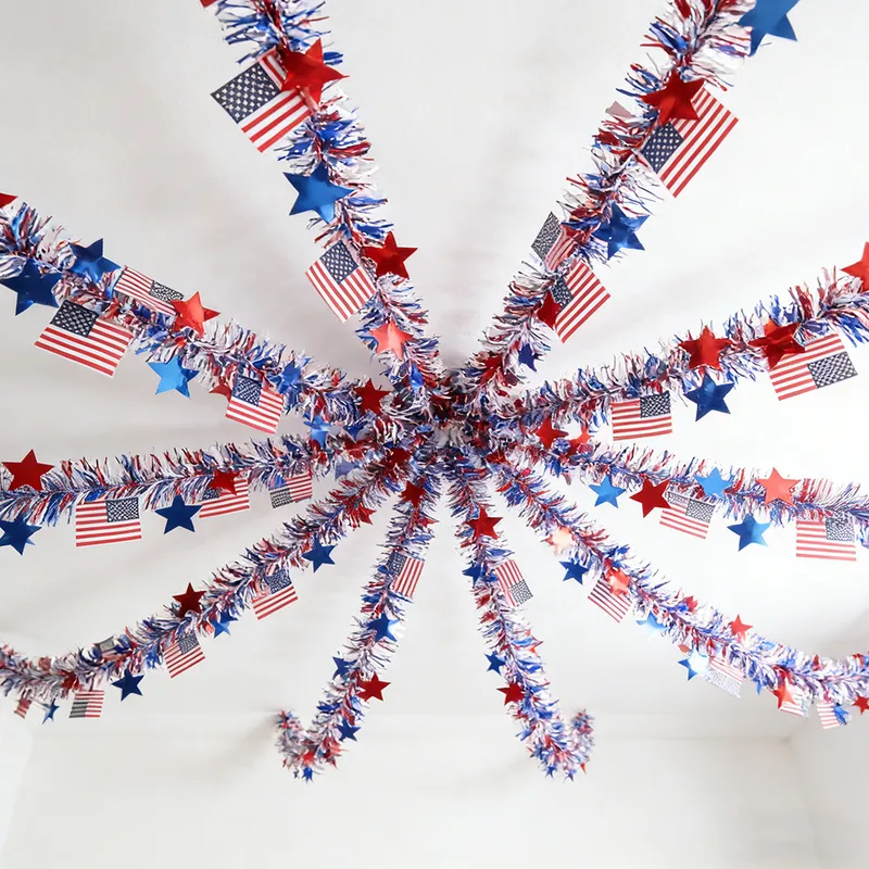 Wholesale Independence Day Colored Ribbons Pendant For Holiday Decoration Made Of Durable PET Material