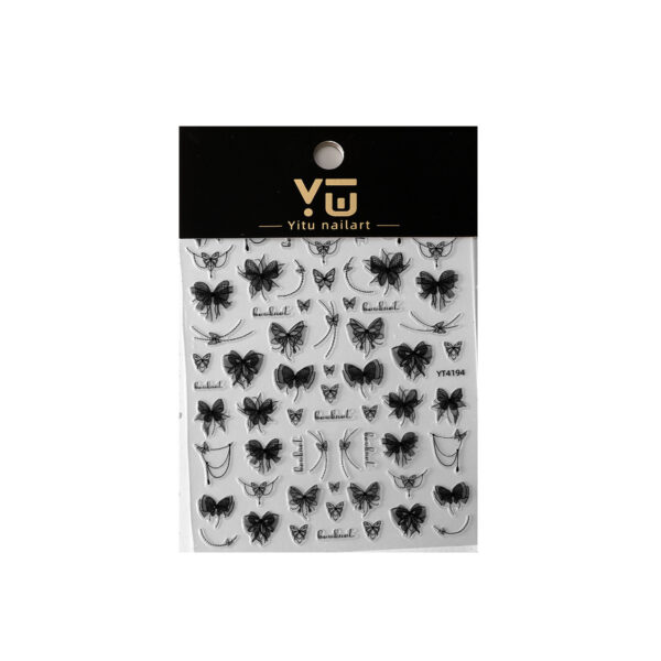 oly-5fcbb41cdab40b742f410139c46ef4ce Wholesale Nail art stickers bronzing ink bow Phnom Penh vintage gradient ribbon embossed flat nail decals
