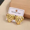 Wholesale Love Heart Shaped Stainless Steel 304 Earrings Electroplated Fashionable Casual Minimalist Style Women's Jewelry Accessories