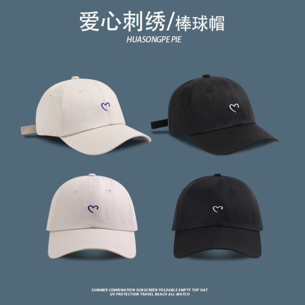 oly-5fd277948fbae4f20fdf77c247e8ffb0 Wholesale Love baseball cap Women's embroidered women's face-looking small sun protection sun hat couple Fashion Korean style peaked cap men