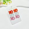 Wholesale Cross Mirror Valentine's Day Love Acrylic Sheet Printed Bow Simple Personality Letter Earrings suit