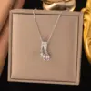 Wholesale Women’s Quadrilateral Pendant Necklace With Inlay Artificial Rhinestones, 18K Real Gold Plated Copper, Water Plating On Cable Chain