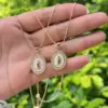 Wholesale Jewelry Romantic Classic Style Faith Copper Peanut Meat Chain Pendant Necklace