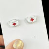oly-601631b56de35fdc6a3493a0adca87c1 Wholesale Supply Medical Staff Holiday Gift Jewelry Teeth Nurses Clothing Nurses Hat Love Shiny Small Earrings