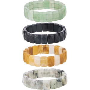 oly-601c9a8fb827a983d2e84997d491e50e Wholesale Creative Fashion Natural Stone Crystal Facet Rectangular Hand Row Square Brand Bracelet Semi-precious Stone Agate Bracelet Bracelet