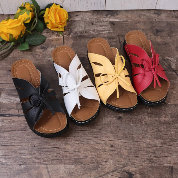 oly-602d388b3997c3e631f9bec03346603f Wholesale plus size summer thick bottom one-line breathable sewing line lace-up home sandals