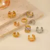 Wholesale PVD Coated Real Gold Plated 18K Gold C Shape Solid Color 304 Stainless Steel Simple Style Classic Style Waterproof Non Tarnish Ear Cuffs
