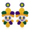 oly-60465e9f84036e1c0b78c014199510be Wholesale Mardi Gras Earrings Beaded Earrings Mask Alphabet Clown Carnival Rice Beads Earrings