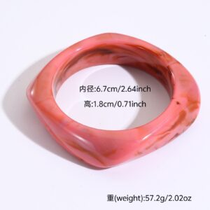 44# bracelet-pink-square-wide side