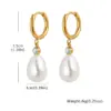 Wholesale PVD Coated Real Gold Plated 18K Gold Round 201 Stainless Steel Baroque Style Shiny Waterproof Non Tarnish Drop Earrings