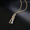 oly-606e6cf8cc543df9713951bacebd4309 Wholesale titanium steel two-color hug necklace creative little man hands embrace lovers clavicle chain Valentine's Day gift